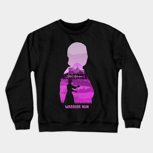 Beatrice Warrior Nun Crewneck Sweatshirt by ASofiaDesign